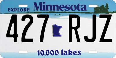MN license plate 427RJZ