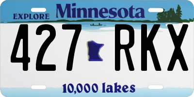 MN license plate 427RKX