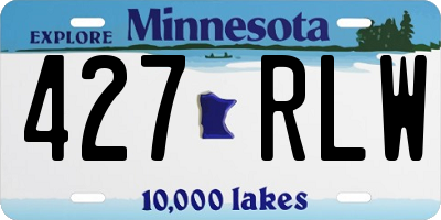 MN license plate 427RLW
