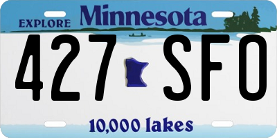 MN license plate 427SFO
