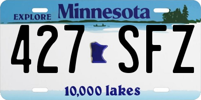 MN license plate 427SFZ