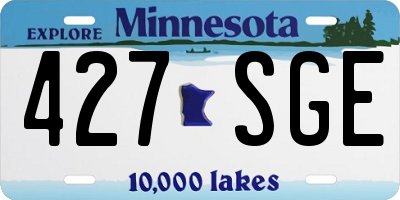 MN license plate 427SGE