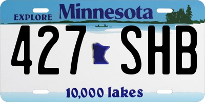 MN license plate 427SHB
