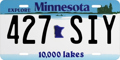 MN license plate 427SIY