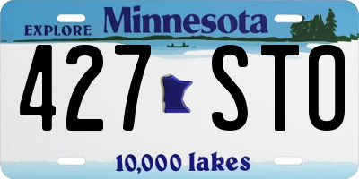 MN license plate 427STO