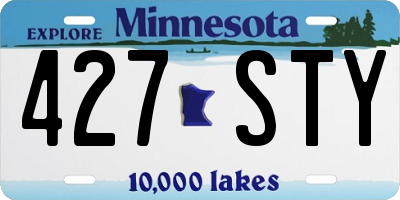 MN license plate 427STY