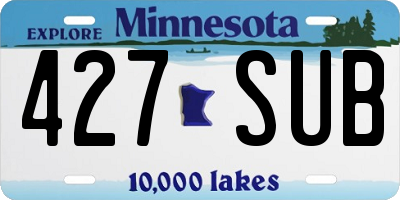 MN license plate 427SUB