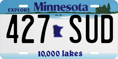 MN license plate 427SUD