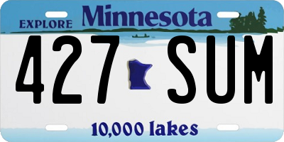 MN license plate 427SUM