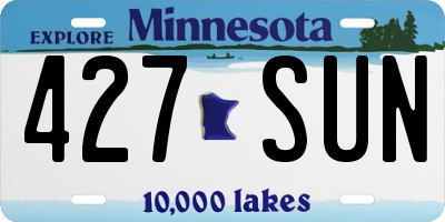 MN license plate 427SUN