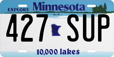 MN license plate 427SUP