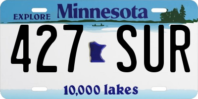 MN license plate 427SUR