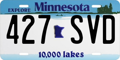 MN license plate 427SVD