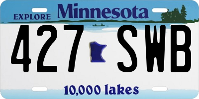 MN license plate 427SWB