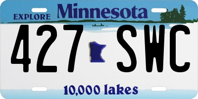 MN license plate 427SWC