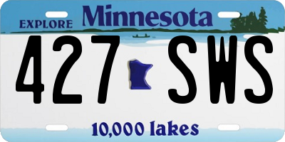 MN license plate 427SWS