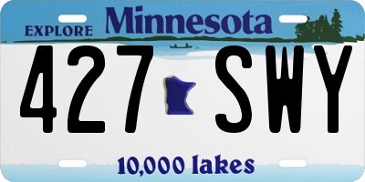 MN license plate 427SWY