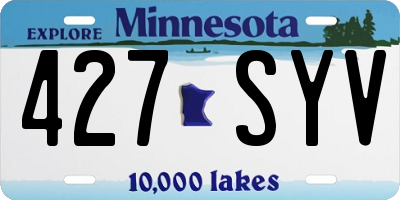 MN license plate 427SYV
