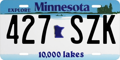 MN license plate 427SZK