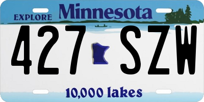 MN license plate 427SZW