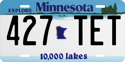 MN license plate 427TET