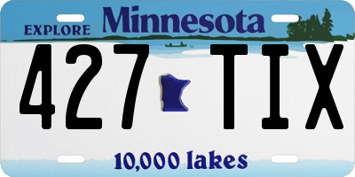 MN license plate 427TIX