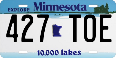 MN license plate 427TOE