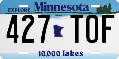 MN license plate 427TOF