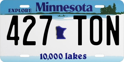 MN license plate 427TON