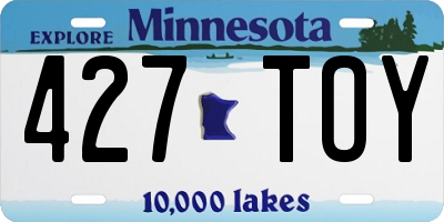 MN license plate 427TOY