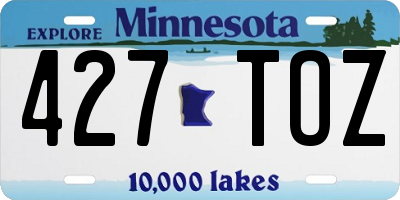 MN license plate 427TOZ