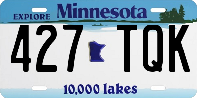 MN license plate 427TQK