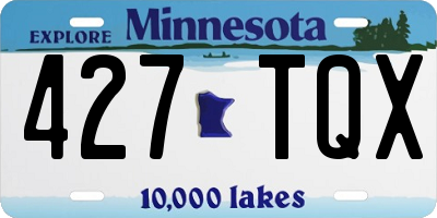 MN license plate 427TQX