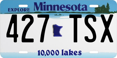 MN license plate 427TSX