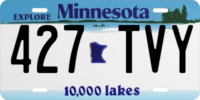 MN license plate 427TVY
