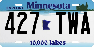 MN license plate 427TWA
