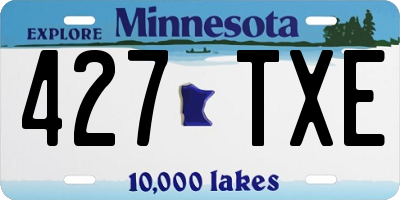 MN license plate 427TXE