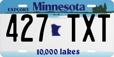MN license plate 427TXT