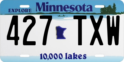 MN license plate 427TXW