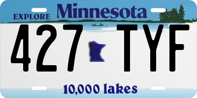 MN license plate 427TYF
