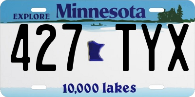 MN license plate 427TYX
