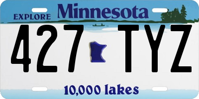 MN license plate 427TYZ