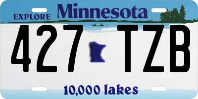 MN license plate 427TZB