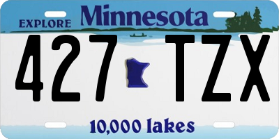 MN license plate 427TZX