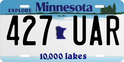 MN license plate 427UAR