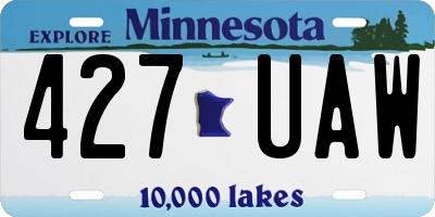 MN license plate 427UAW