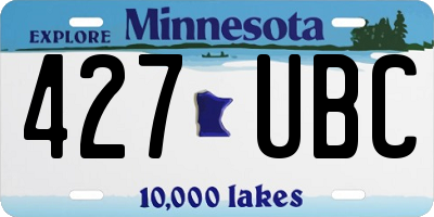 MN license plate 427UBC