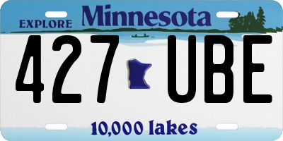 MN license plate 427UBE