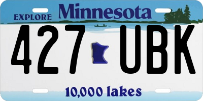 MN license plate 427UBK