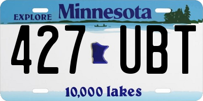 MN license plate 427UBT